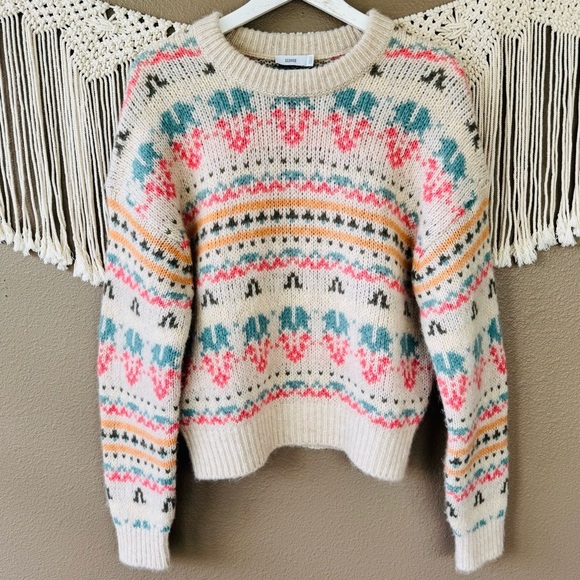 CLOSED knit alpaca blend sweater fair aisle Nordic print EUC XS D - Picture 1 of 8